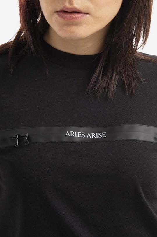Aries cotton T-shirt Shrunken Zip Tee black AR40330