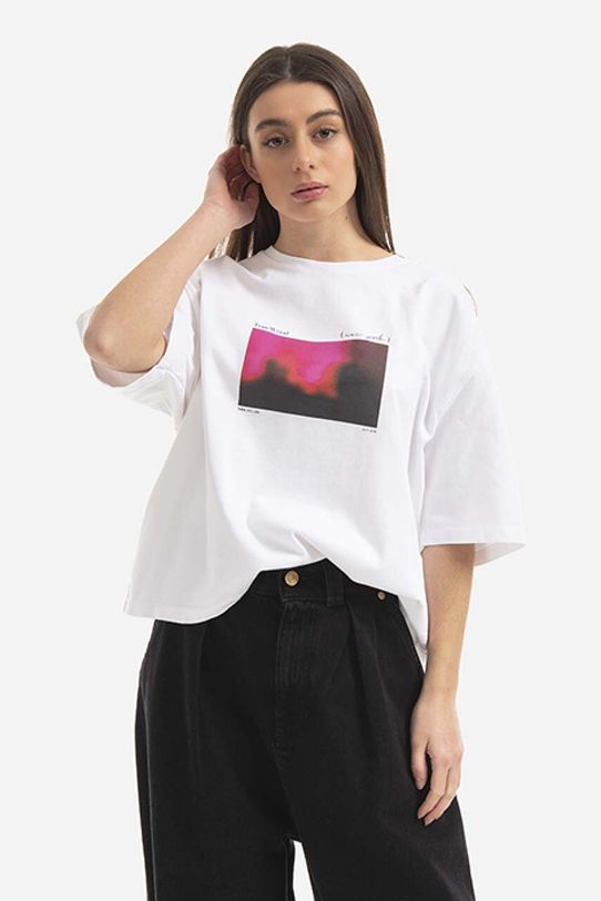 Pamučna majica Tom Wood Adria Tee relaxed bijela 22190.112