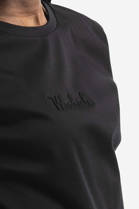 Bavlněné tričko Woolrich Logo T-shirt CFWWTE0056FRUT297 CFWWTE0056FRUT2979 černá