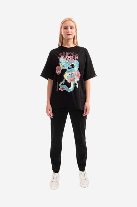 Alpha Industries cotton T-shirt Heritage Dragon OS T 106064.03 black AA00