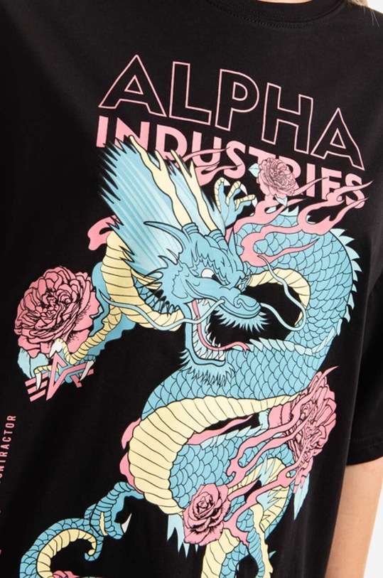 Alpha Industries cotton T-shirt Heritage Dragon OS T black 106064.03