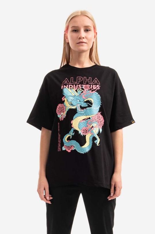 Alpha Industries cotton T-shirt Heritage Dragon OS T 106064.03