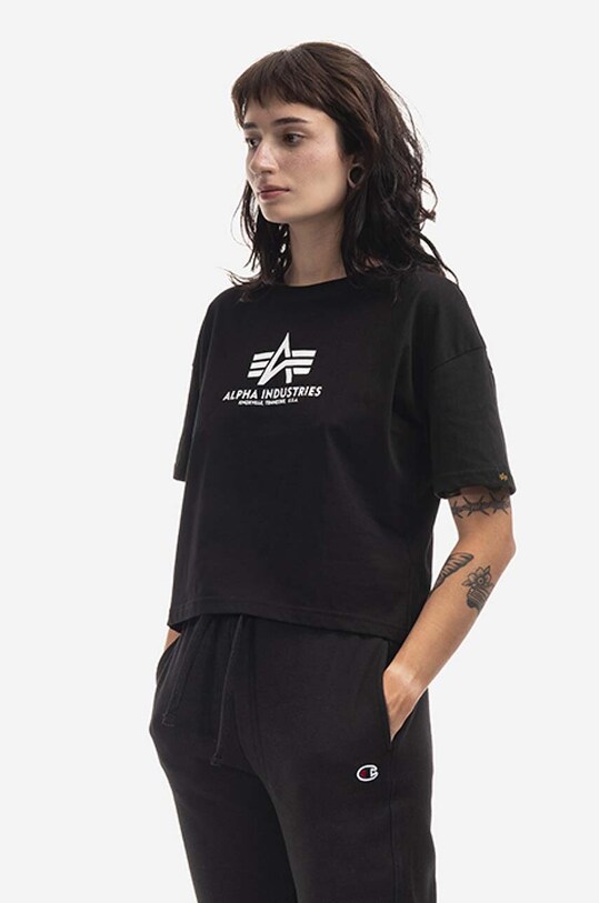 Alpha Industries t-shirt bawełniany Basic Tee nadruk biały 116050.03