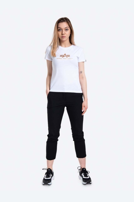 Alpha Industries cotton T-shirt New Basic T Foil Print 196051FP.529 white AA00