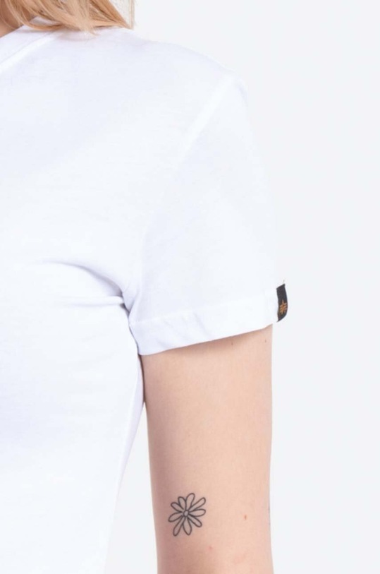 Alpha Industries cotton T-shirt New Basic T Foil Print 196051FP.529 white