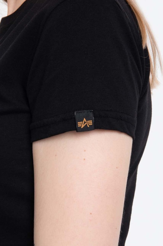 Alpha Industries cotton T-shirt New Basic T Foil Print 196051FP.530 black