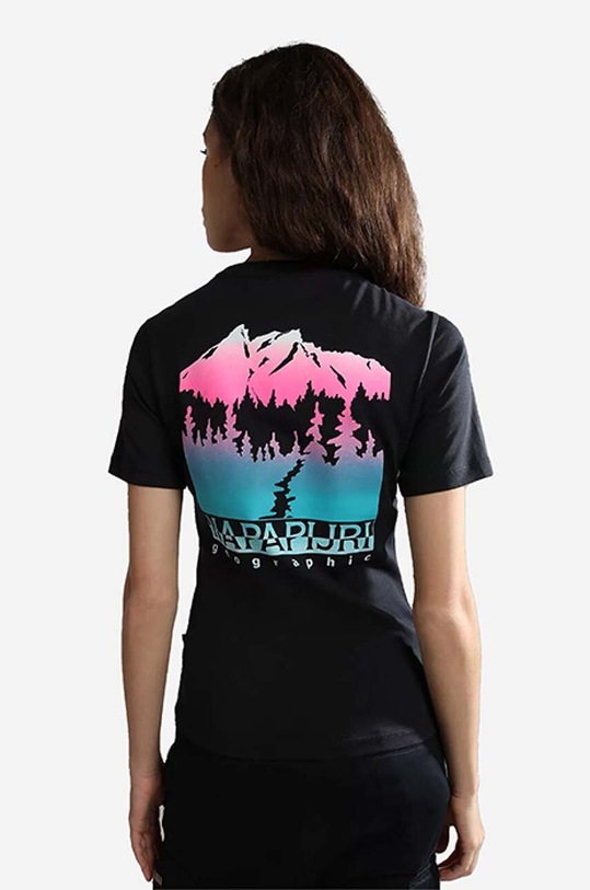 Napapijri t-shirt bawełniany NA4GLA.041 czarny AA00