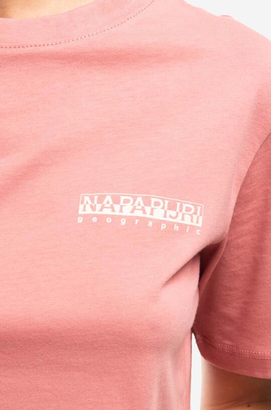 Napapijri t-shirt bawełniany S-Chalk NA4GLA.PB1 różowy