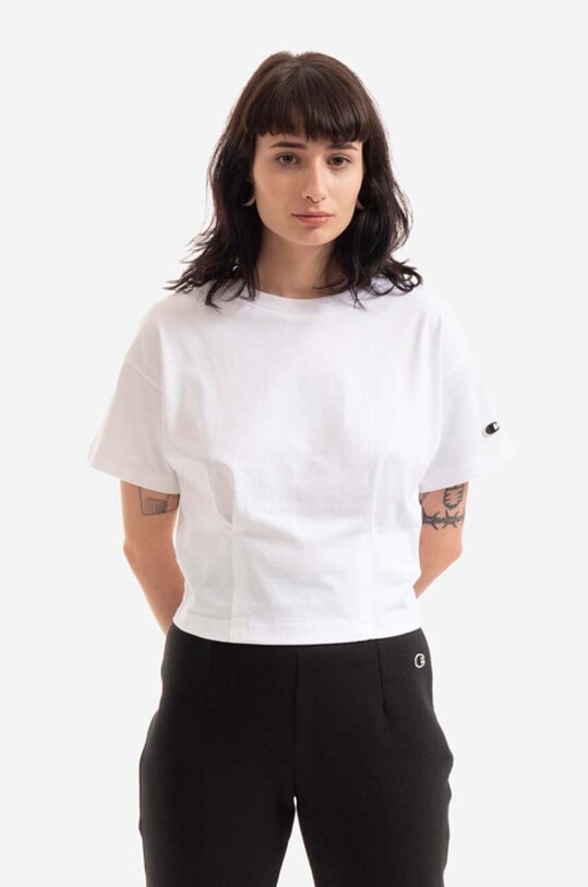 Champion cotton T-shirt Crewneck plain white 115142