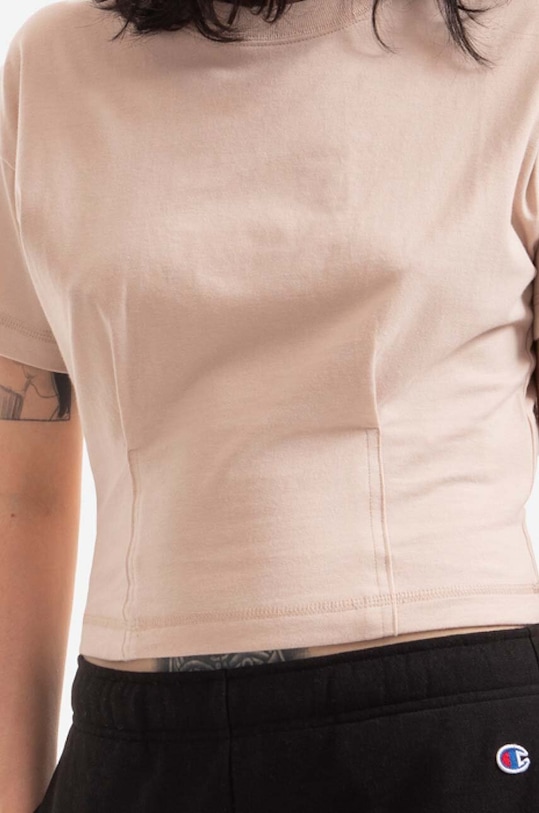 Хлопковая футболка Champion Crewneck бежевый 115142