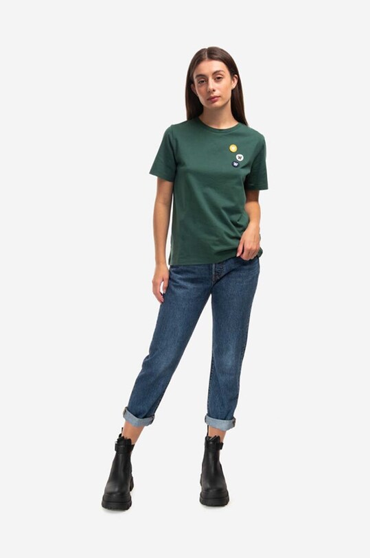 Wood Wood t-shirt bawełniany Mia Patches T-Shirt 10232503.2222 zielony AA00