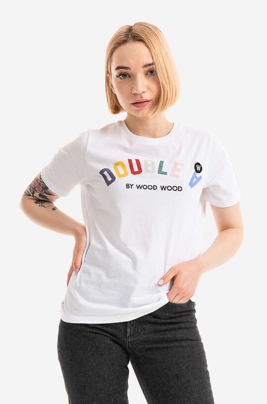 Wood Wood cotton T-shirt Mia Arch T-shirt Planet friendly white 10282502.2222