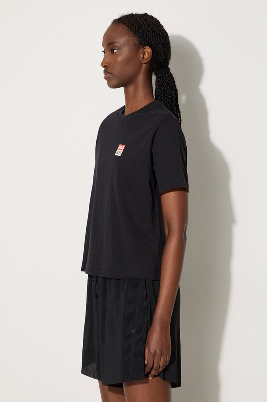 Памучна тениска Wood Wood Steffi T-Shirt x Fila черен 688376.A296