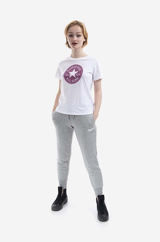 Converse t-shirt bawełniany 10023438.A02 biały AA00