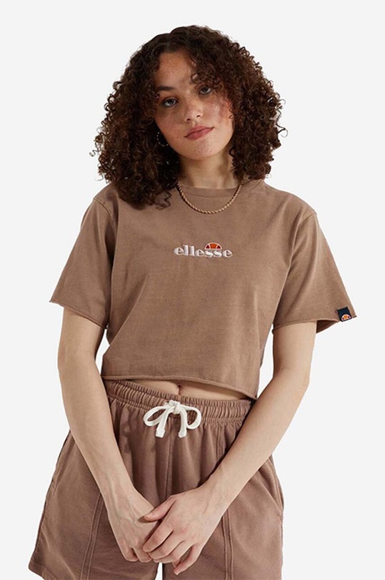Бавовняна футболка Ellesse SGM14013 коричневий AA00
