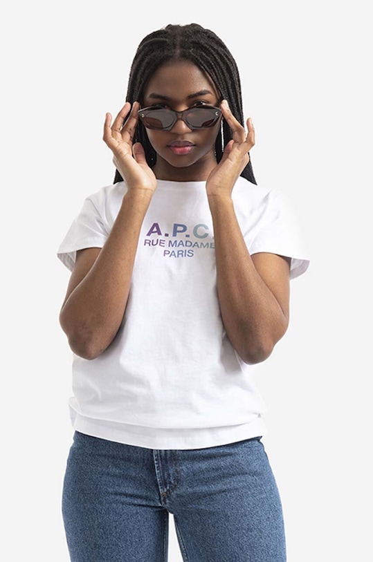 A.P.C. t-shirt bawełniany Jenny COEAV.F26091 biały