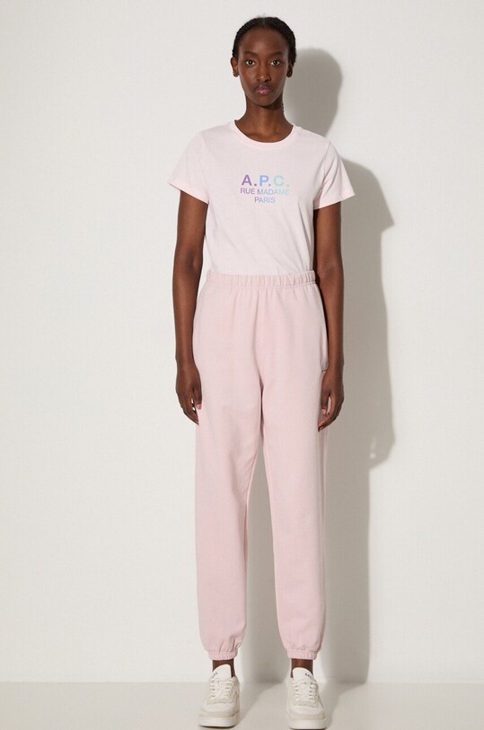 A.P.C. tricou din bumbac Jenny COEAV.F26091 roz AA00