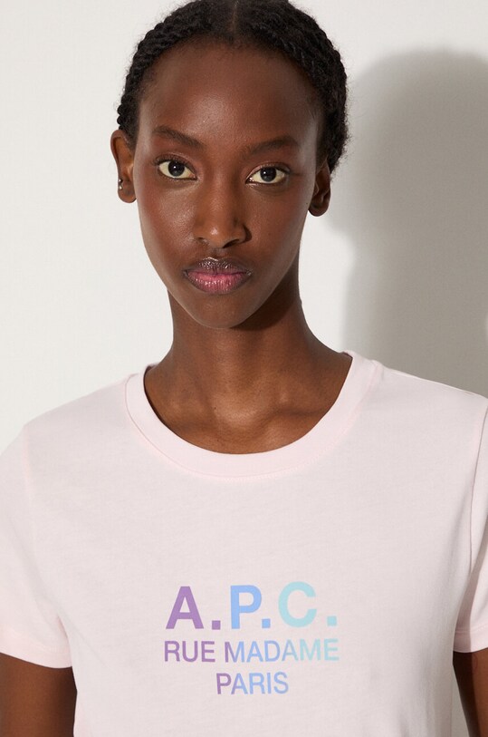 A.P.C. tricou din bumbac Jenny COEAV.F26091 roz