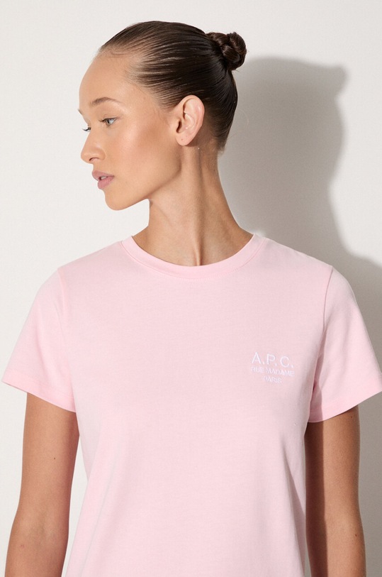 A.P.C. t-shirt bawełniany Denise różowy COEAV.F26842