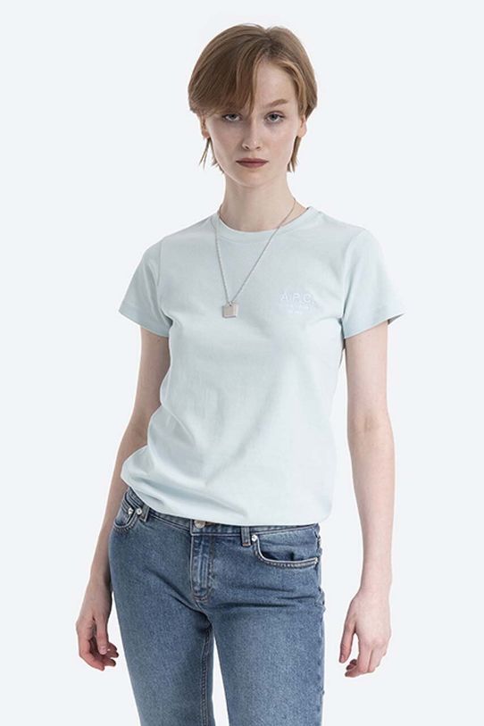 A.P.C. cotton t-shirt Denise cotton green COEAV.F26842