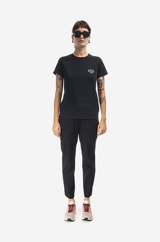 A.P.C. t-shirt bawełniany Denise COEZC.F26842 czarny AA00