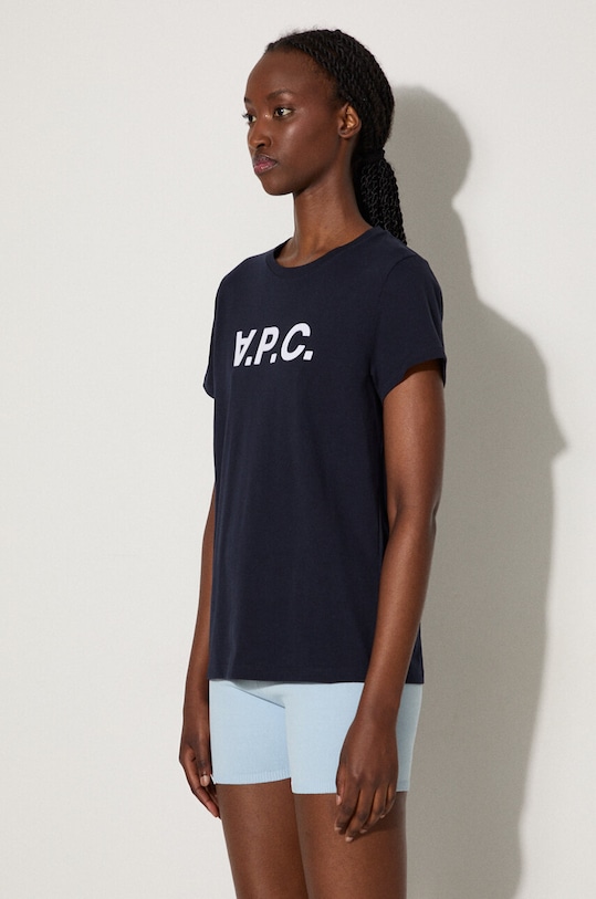 Odjeća Pamučna majica A.P.C. VPC Colour COBQX.F26944 mornarsko plava