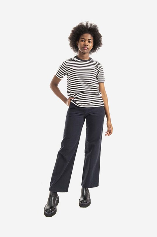 Norse Projects tricou din bumbac Gro Classic Stripe NW01.0076.9999 negru AA00