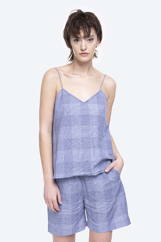 Norse Projects bluză din amestec de in Sille Light carouri multicolor NW40.0090.7005