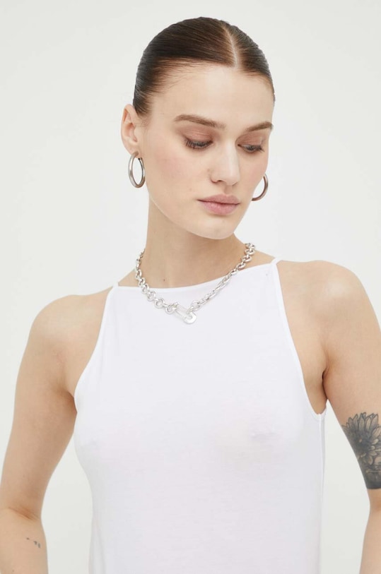 Samsoe Samsoe top rotund alb F00001231