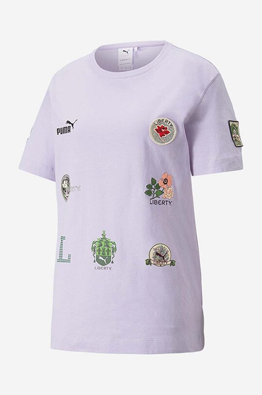 Clothing Puma cotton t-shirt Puma x Liberty Badge Tee 534049.80 violet