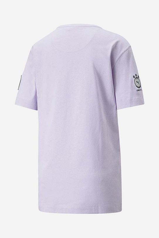 Bavlnené tričko Puma Puma x Liberty Badge Tee fialová 534049.80