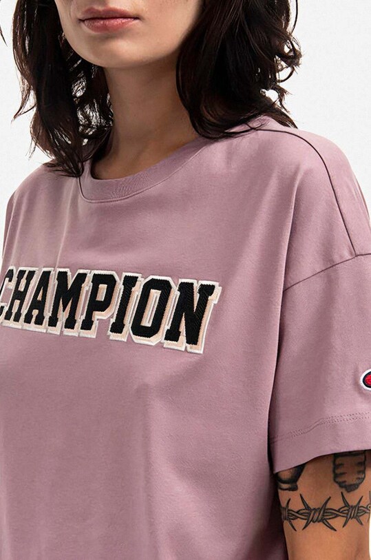Champion t-shirt bawełniany fioletowy 115450