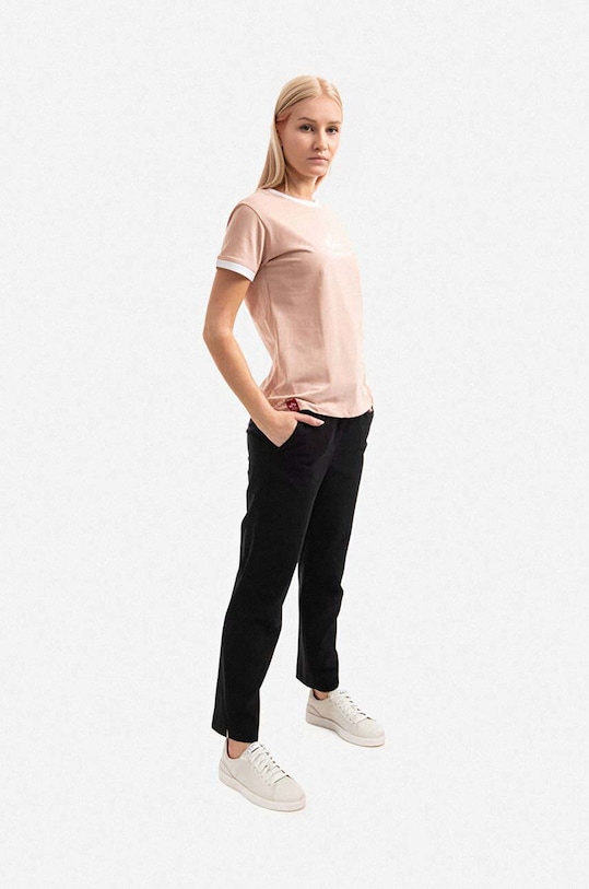 Alpha Industries T-shirt Basic T Contrast ML Wmn 106066.640 orange AA00