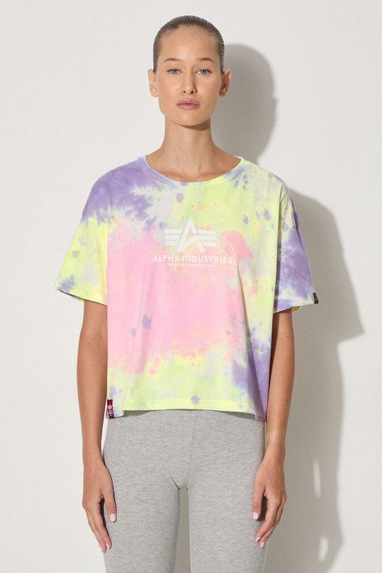 Alpha Industries t-shirt bawełniany Basic Tee Batik COS Wmn wzorzyste różowy 116083.536
