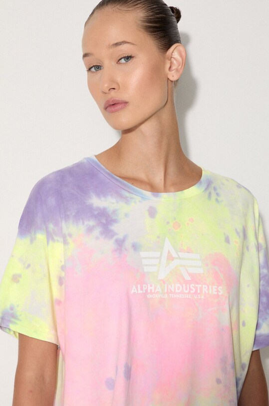 Βαμβακερό μπλουζάκι Alpha Industries Basic Tee Batik COS Wmn ροζ 116083.536