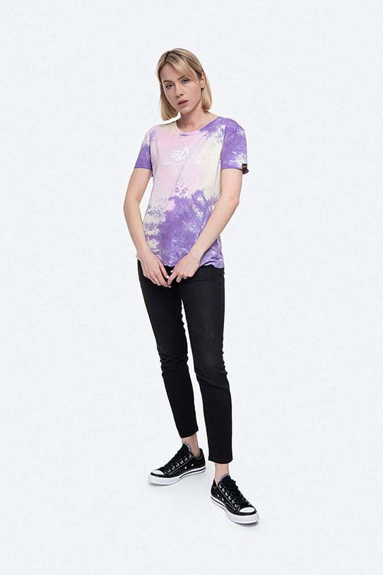 Alpha Industries t-shirt bawełniany Basic Tee Batik Wmn 116084.536 różowy AA00