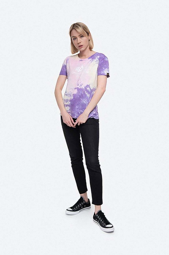 Bavlněné tričko Alpha Industries Basic Tee Batik Wmn 116084.536 růžová AA00