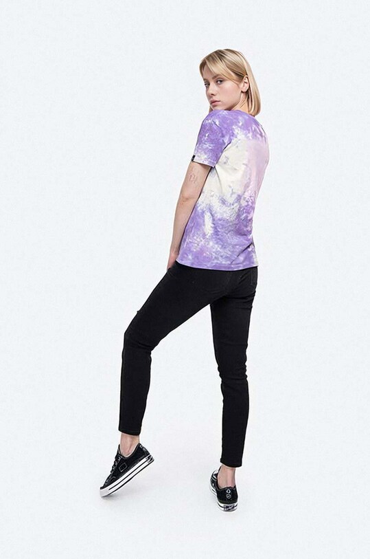 Oblečenie Bavlnené tričko Alpha Industries Basic Tee Batik Wmn 116084.536 ružová