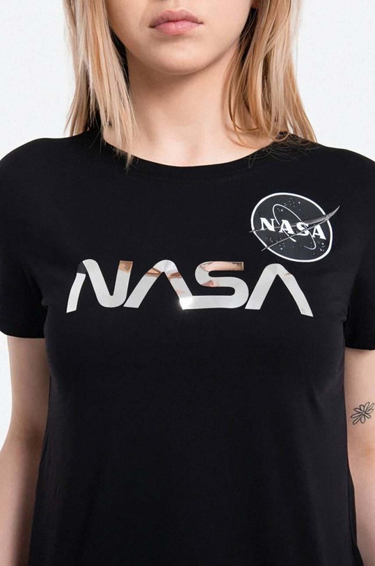 Alpha Industries t-shirt bawełniany Nasa Pm T Wmn czarny 198053.373