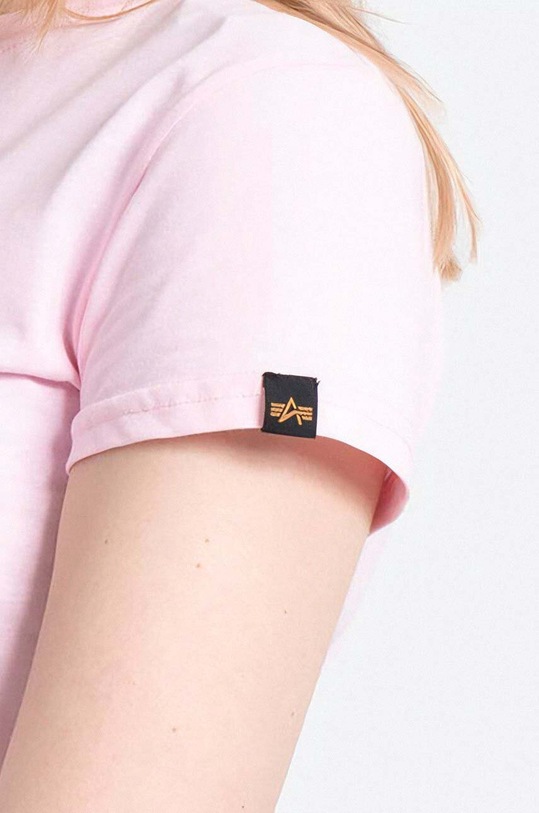 Bavlnené tričko Alpha Industries New Basic T Wmn 196051.491 ružová