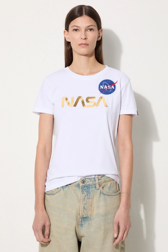 Alpha Industries cotton T-shirt NASA Pm T cotton white 198053.438