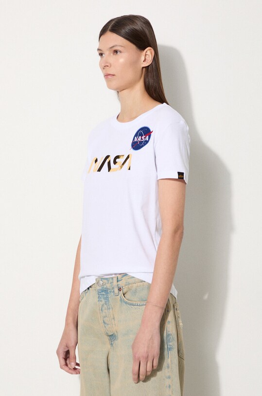 Alpha Industries t-shirt bawełniany NASA Pm T biały 198053.438