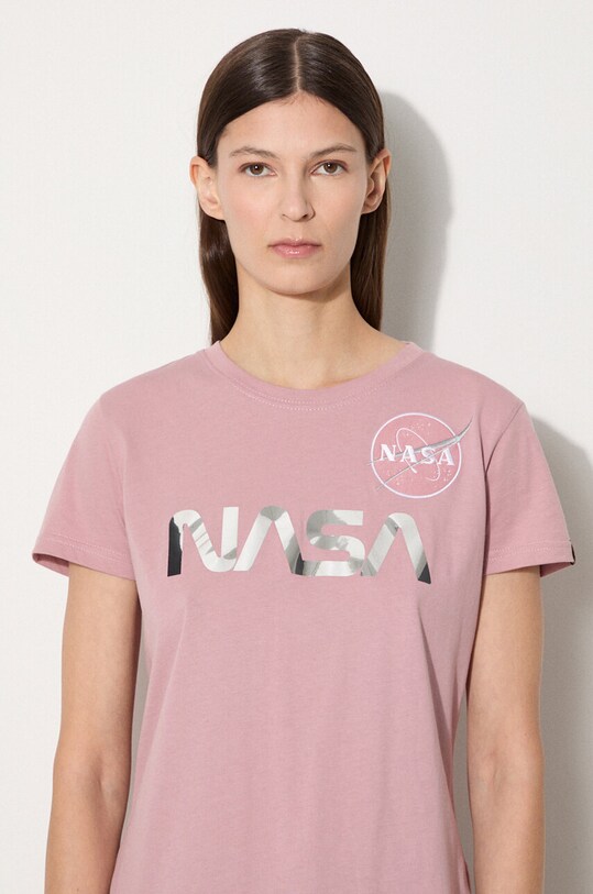 Alpha Industries t-shirt bawełniany NASA PM różowy 198053.487