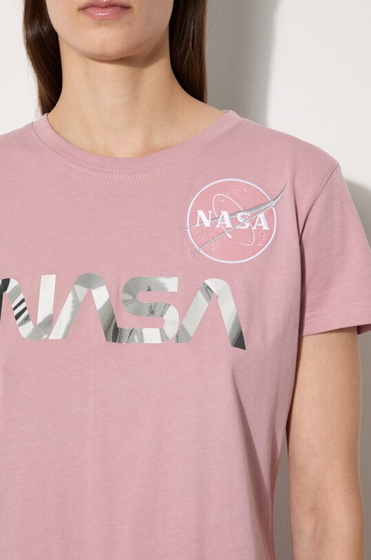 Alpha Industries t-shirt bawełniany NASA PM 198053.487 różowy