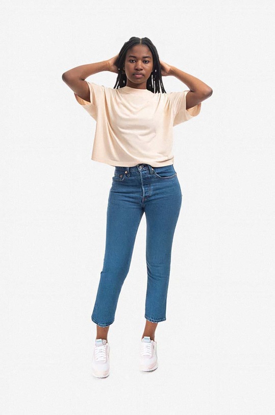 Хлопковая футболка Champion 113382 бежевый AA00