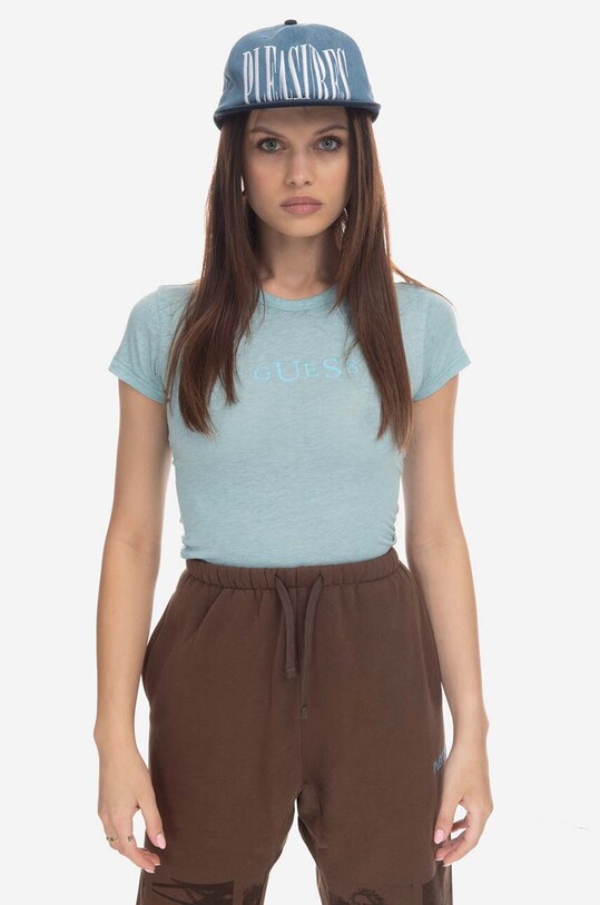 Guess U.S.A. t-shirt Guess U.S.A. Classic Logo Baby Tee W2BP00KBAX0 pozostałe niebieski W2BP00.KBAX0