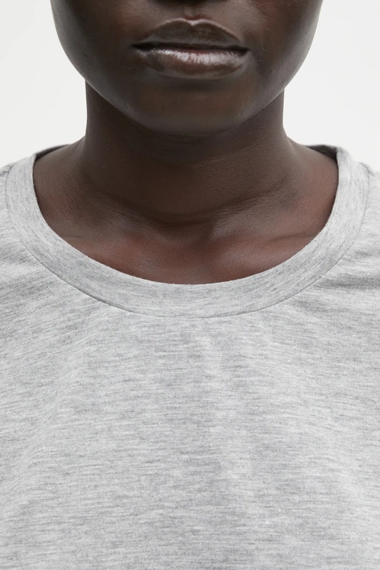 Хлопковая футболка Samsoe Samsoe серый F00012050