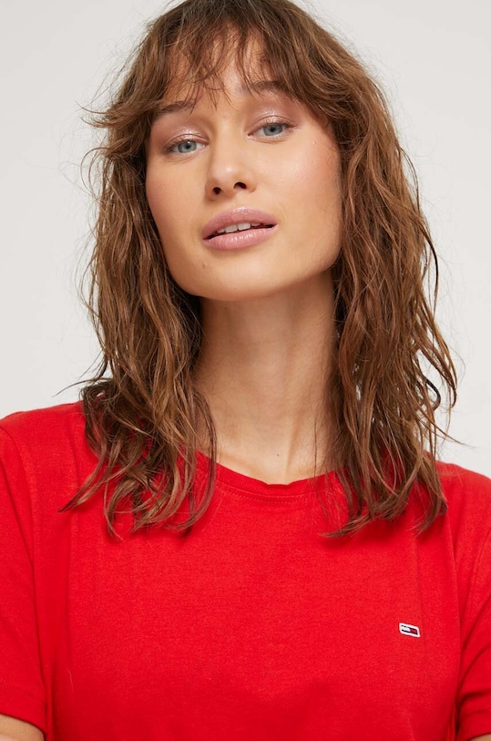 Tommy Jeans tricou din bumbac rosu DW0DW14616.NOS