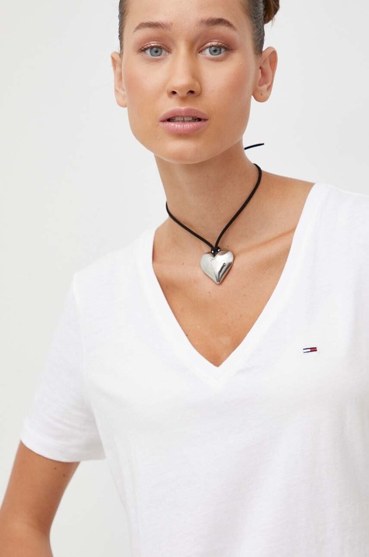 Tommy Jeans t-shirt bawełniany biały DW0DW14617.NOS