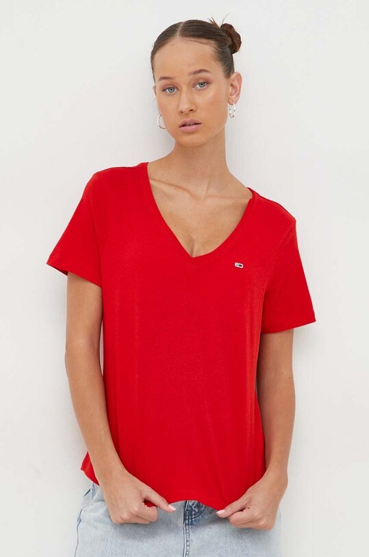 Tommy Jeans tricou din bumbac rosu DW0DW14617.NOS